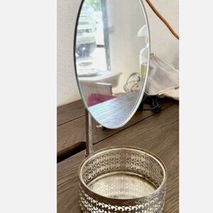 Vintage Studio Silversmiths Mirrored Vanity Tray With Adjustable Mirror